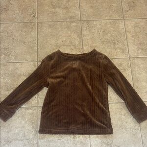 Brown Velvet Long Sleeve Top